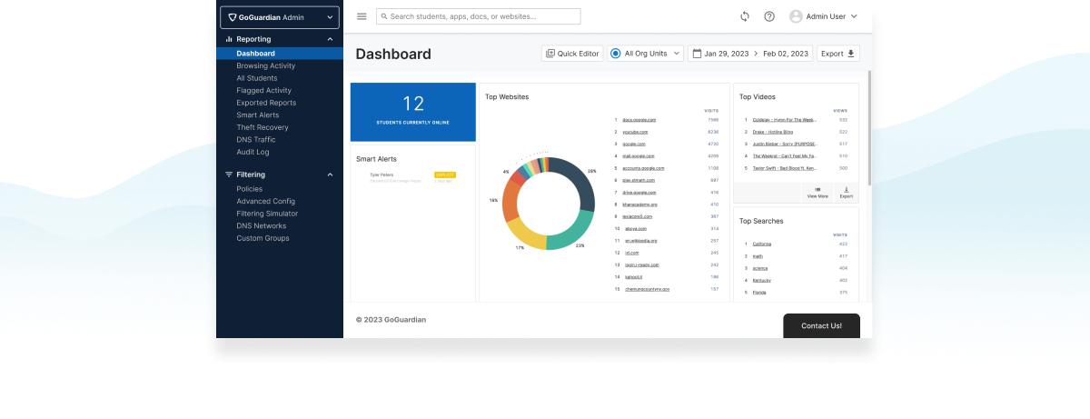 Redesigned Navigation in GoGuardian Admin and Organization Management